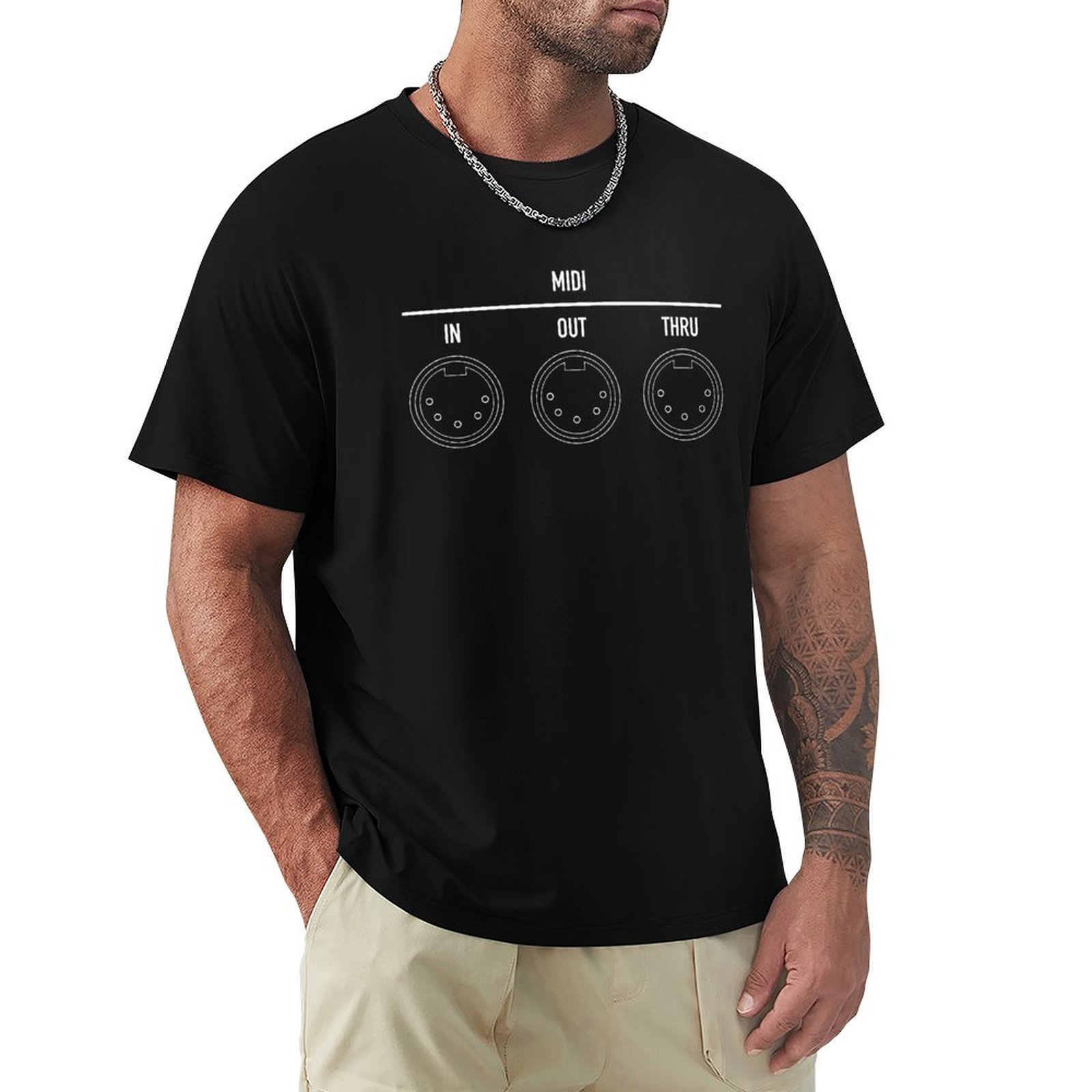 Musical Instrument Digital Interface (Midi) - Camiseta Blanca con Diseño de Interfaz