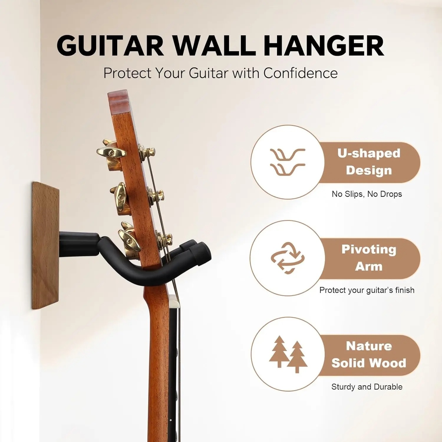 Musical Instrument Note - Soporte de pared para guitarra, gancho