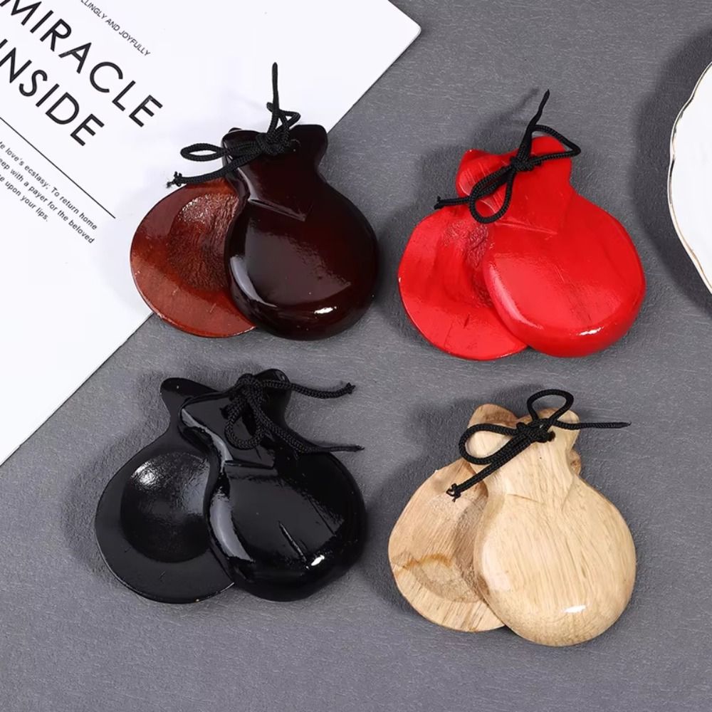 Castanet Flamenco - Castañuelas de Percusión Orff de Madera,