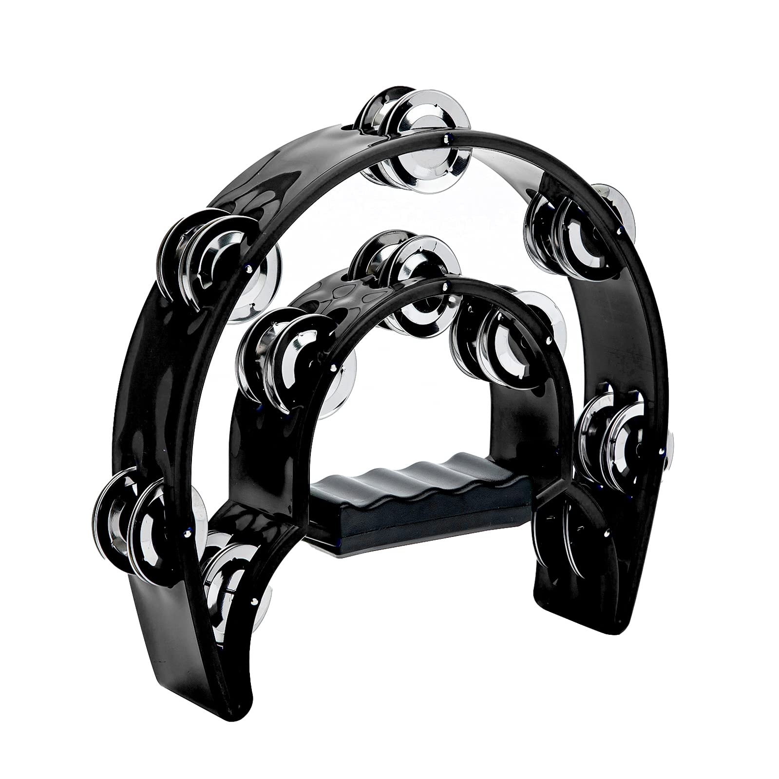Musical Instrument With Hand - Pandereta de doble fila, cascabeles de
