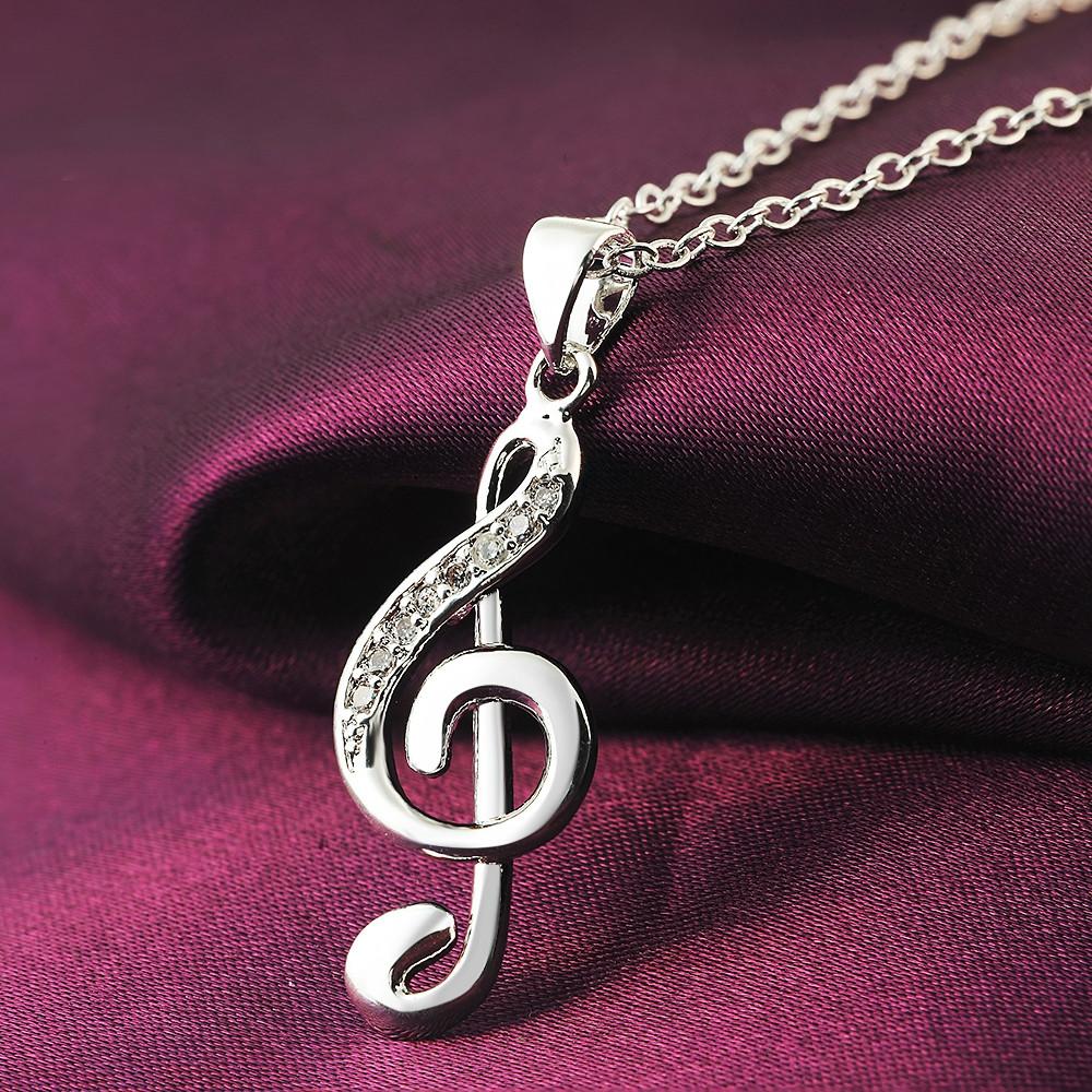 Musical Instrument Symbols - Collar de plata 925 de 45CM