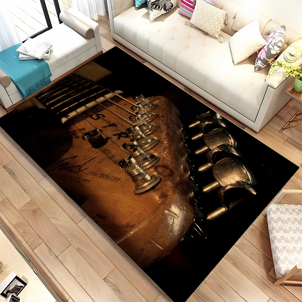 Musical Instruments Online - Alfombra Decorativa con Diseño de Guitarra