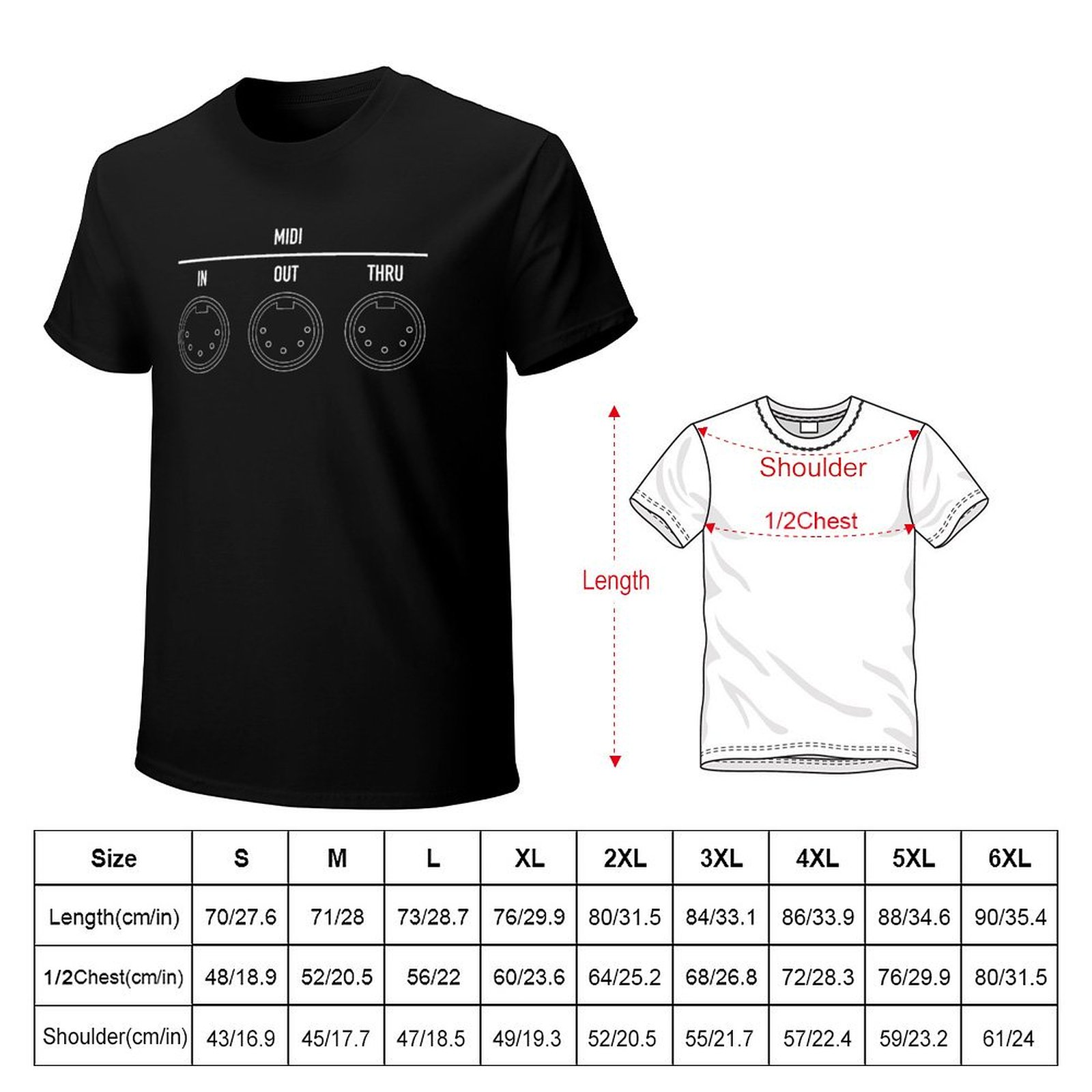 Camiseta Blanca con Diseño de  - Musical Instrument Digital Interface (Midi) reseña y precio