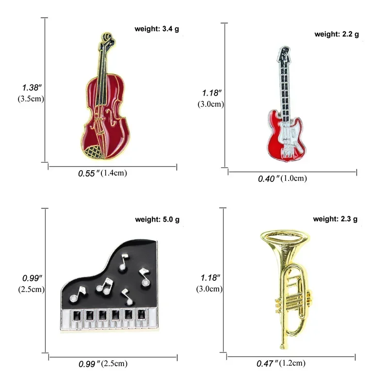 Alfileres esmaltados Retro cre - Musical Instrument Symbols reseña y precio