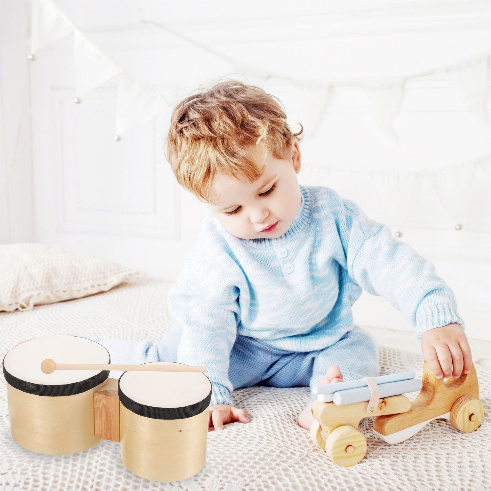 Tambor de Percusión de Madera, - Musical Instrument With Hand reseña y precio